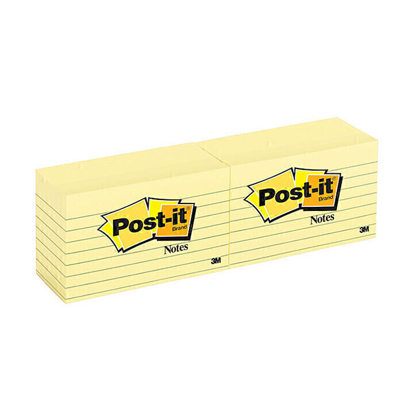 Post It Lined Notes Canary Yellow Box Of 12