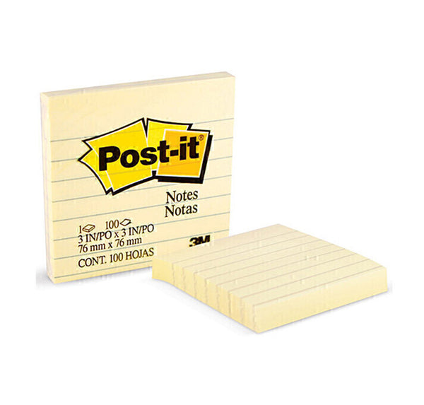 Post It Lined Notes Yellow 100Sheets