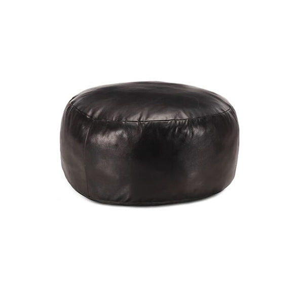 Pouffe Black 60 X 30 Cm Genuine Goat Leather