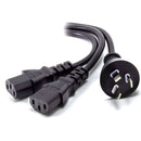 Alogic  Aus 3 Mains Plug To 2 X Iec C13 Y Splitter Cable M To 2 X F