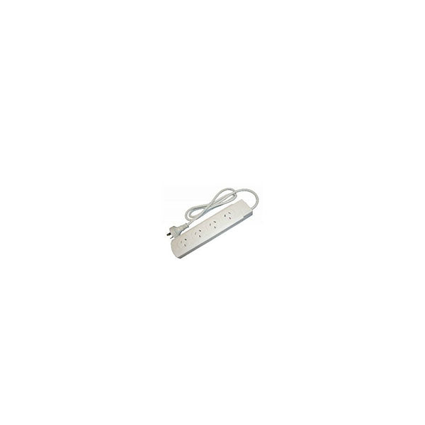 White 4 Outlet Powerboard 1M Lead