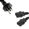 Power Cable from 3-Pin AU Male to 2 IEC C13 Female Plug