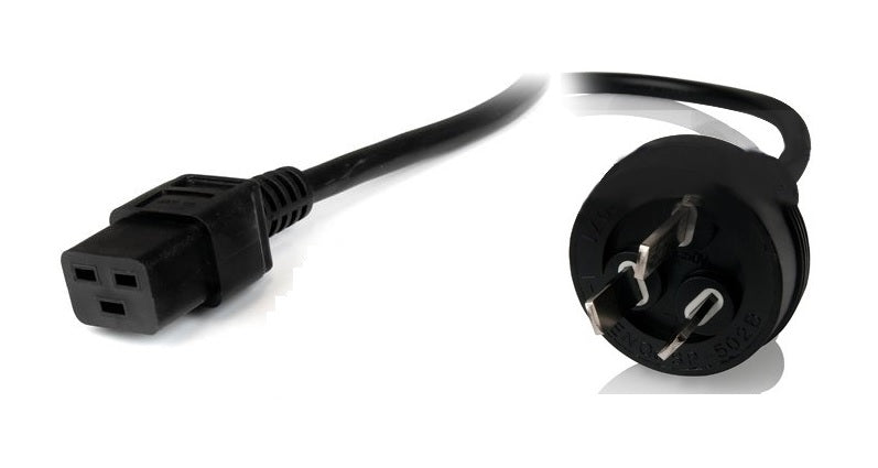 Power Cable from 3-Pin AU Male to 2 IEC C19 Female Plug
