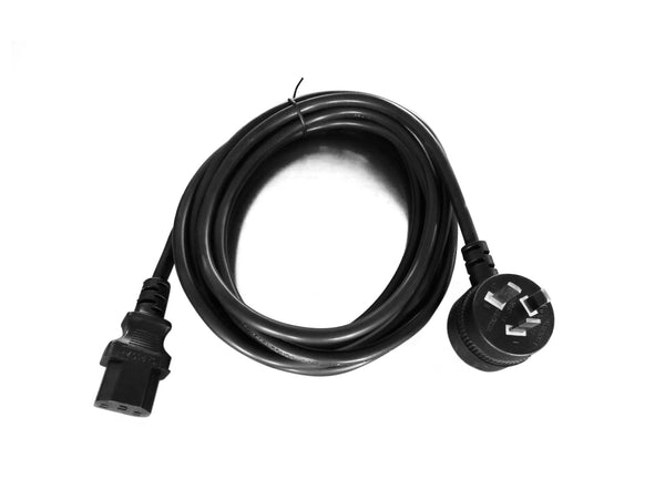 Power Cable from 3-Pin Piggy Back AU Male to 2 IEC C13 Female Plug