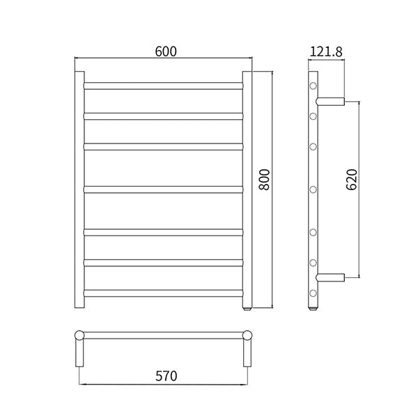 Premium Electric Heated Towel Rail Rack Clothes Dryer Holder Chrome