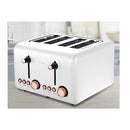 4 Slice Toaster Rose Trim Collection White