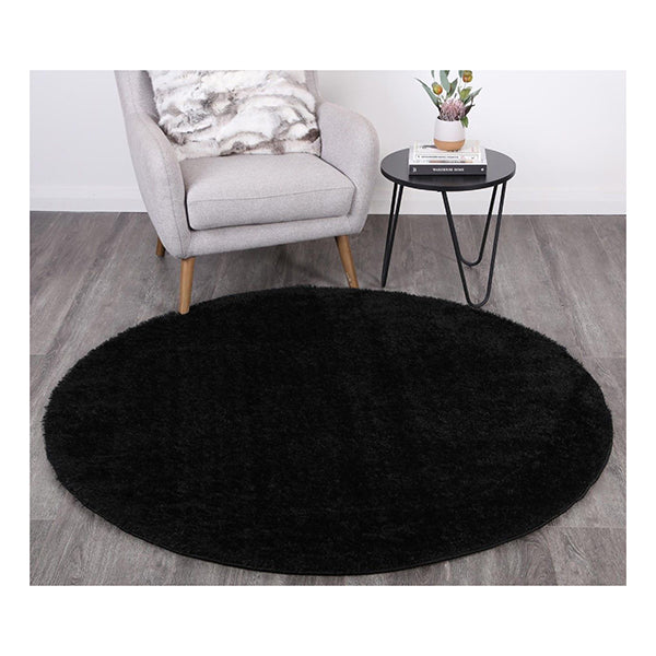 Puffy Soft Shag Black Rug