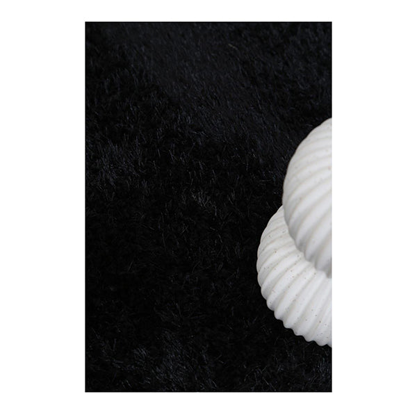 Puffy Soft Shag Black Rug