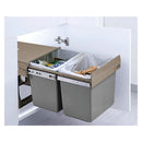 2X 15L Pull Out Trash Bin Dual Kitchen Garbage Waste Basket Cabinet