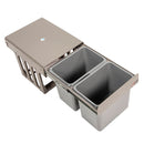2X 15L Pull Out Trash Bin Dual Kitchen Garbage Waste Basket Cabinet