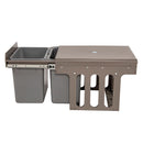 2X 15L Pull Out Trash Bin Dual Kitchen Garbage Waste Basket Cabinet