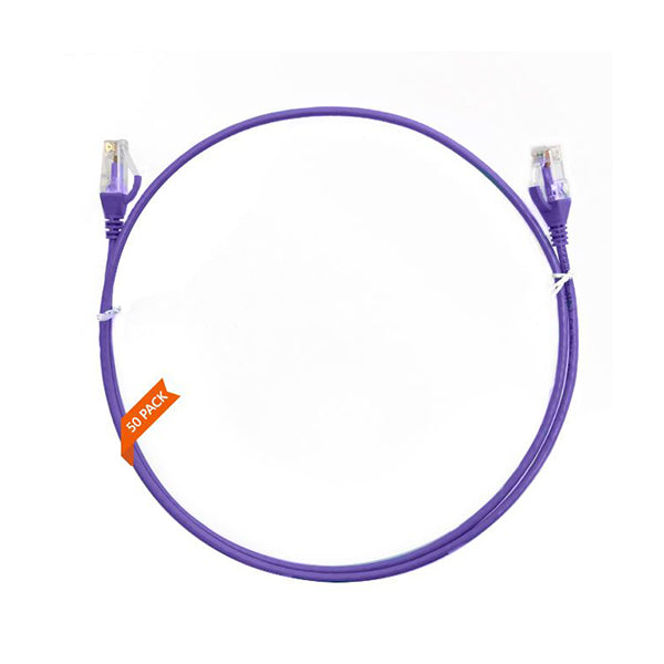 Cat 6 Ultra Thin Lszh Pack Of 50 Ethernet Network Cable Purple
