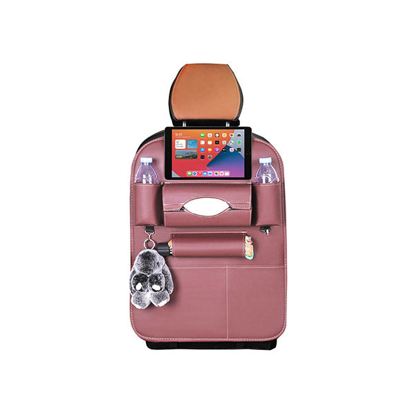 Pvc Leather Car Back Seat Storage Bag Multi Pocket Organizer Coffee