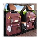 Pvc Leather Car Back Seat Storage Bag Multi Pocket Organizer Coffee