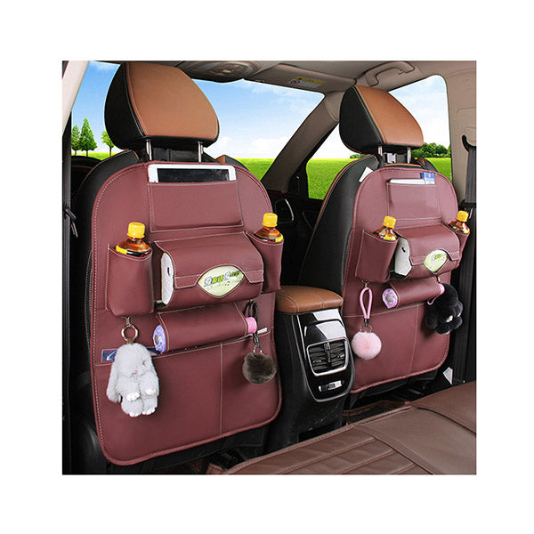 Pvc Leather Car Back Seat Storage Bag Multi Pocket Organizer Red
