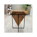 Pyramid Side Table Stool Plant Stand Raintree Wood Natural Finish