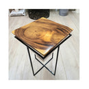 Pyramid Side Table Stool Plant Stand Raintree Wood Natural Finish