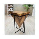 Pyramid Side Table Stool Plant Stand Raintree Wood Natural Finish