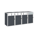 Quadruple Garbage Bin Shed Anthracite 286 X 81 X 121 Cm Steel