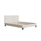 Bed Frame Boucle Fabric Mattress Base Platform Wooden Beige