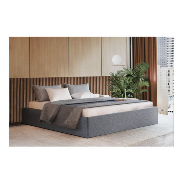 Queen Size Gas Lift Bed Frame Base With Storage Platform Fabric