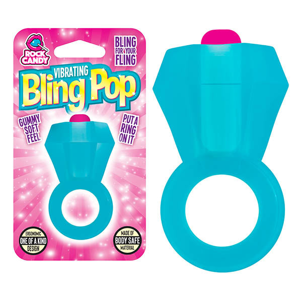 Rock Candy Bling Pop Ring - Blue Vibrating Cock Ring