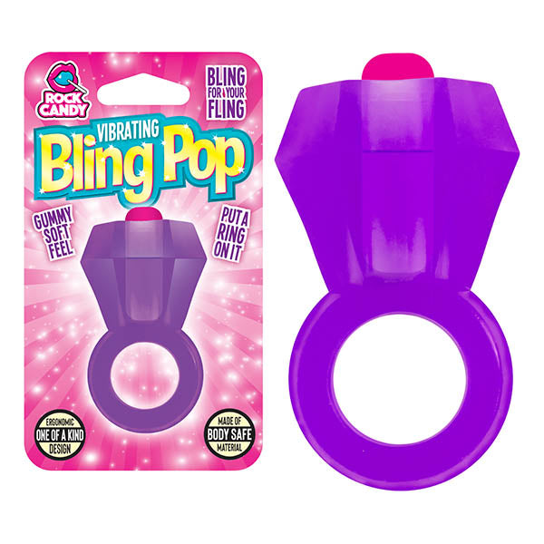 Rock Candy Bling Pop Ring - Purple Vibrating Cock Ring