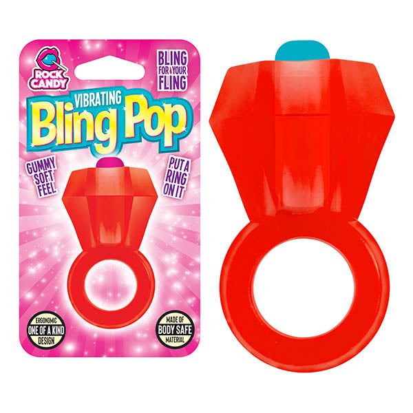 Rock Candy Bling Pop Ring - Red Vibrating Cock Ring