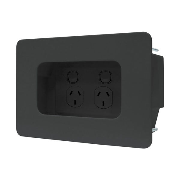 Recessed Wall Point With Cable Management System Black