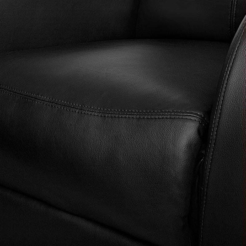 Black Faux Leather Armchair Recliner