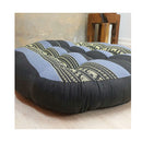 Round Zafu Meditation Cushion Natural Kapok Fiber Blue Elephant Jumbo