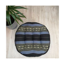 Round Zafu Meditation Cushion Natural Kapok Fiber Blue Elephant Jumbo