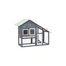 Rabbit Hutch 140 X 63 X1 20 Cm Solid Firwood Grey And White