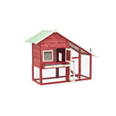 Rabbit Hutch Red And White 140 X 63 X 120 Cm Solid Firwood