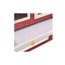 Rabbit Hutch Red And White 140 X 63 X 120 Cm Solid Firwood