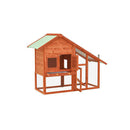 Rabbit Hutch Solid Firwood 140 X 63 X 120 Cm