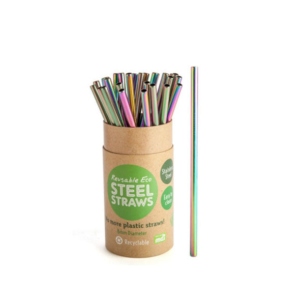 Rainbow Metallic Steel Straw 8Mm