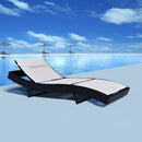 Rattan Sun Bed Textile - White