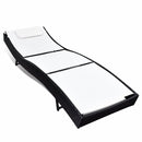 Rattan Sun Bed Textile - White
