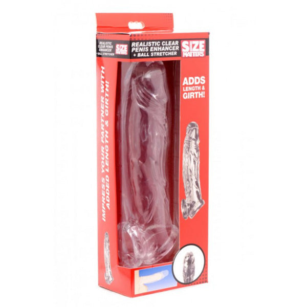Size Matters Realistic Clear Penis Enhancer And Ball Stretcher