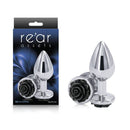 Rear Assets Rose Metal Butt Plug with Black Rose Base