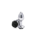 Rear Assets Rose Metal Butt Plug with Black Rose Base