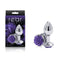 Rear Assets Rose Metal Butt Plug with Purple Rose Base Small
