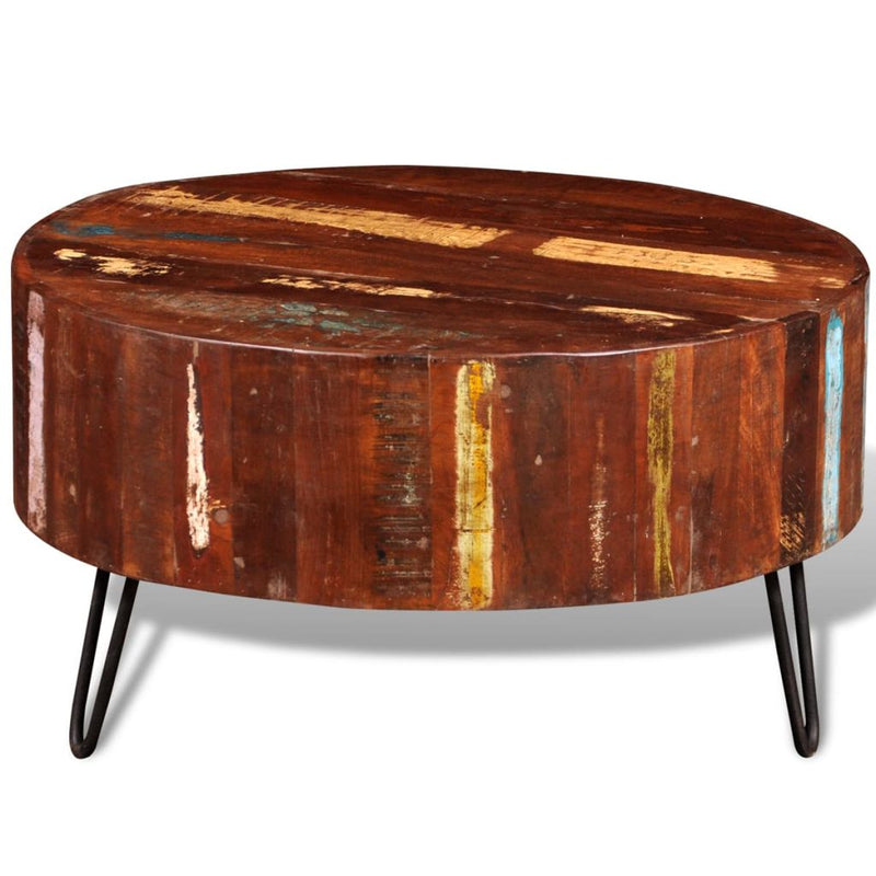Reclaimed Solid Wood Round Coffee Table