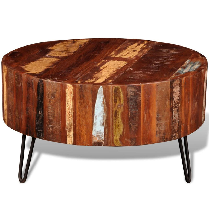 Reclaimed Solid Wood Round Coffee Table