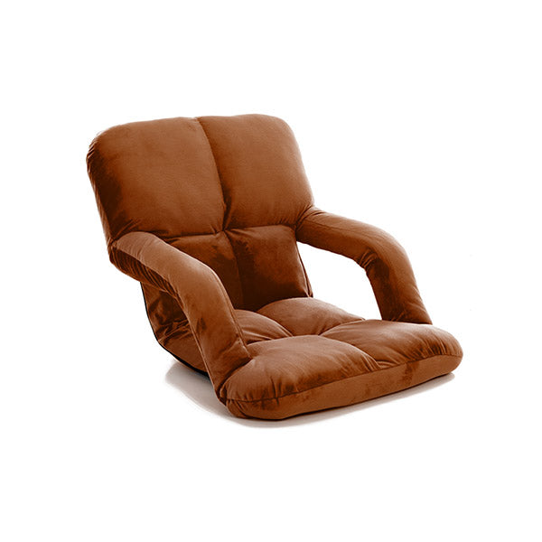 Foldable Cushion Adjustable Recliner Chair With Armrest Coffee
