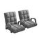 Foldable Cushion Floor Lazy Recliner Chair With Armrest Grey