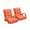 Foldable Cushion Floor Lazy Recliner Chair With Armrest Orange