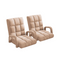 Foldable Cushion Floor Lazy Recliner Chair With Armrest Khaki