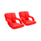 Foldable Cushion Adjustable Lazy Recliner Chair With Armrest Red